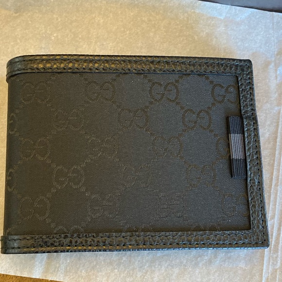 GUCCI 333042 Men's Black wallet card ID NWT - Picture 5 of 8